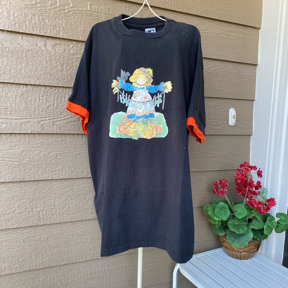 Vintage men’s/ unisex design fall t- shirt “ Harvest time” print, size XL